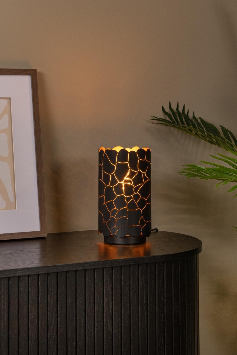 Lucide ALMELO - Stolná lampa - Ø 15 cm - 1xE27 - Čierna